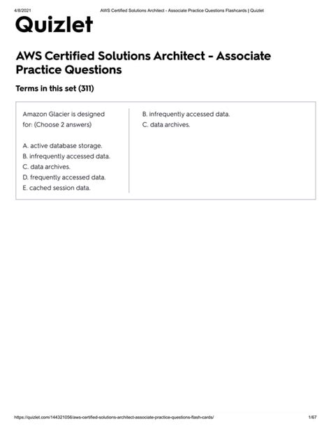 Aws Certified Solutions Architect Associate Practice Questions