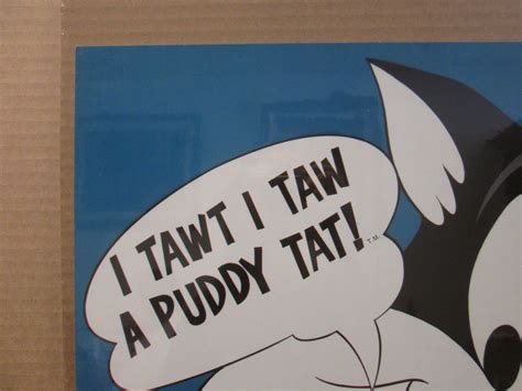 Vintage Sylvester Cat Tweety Bird Looney Tunes Puddy Tat Poster