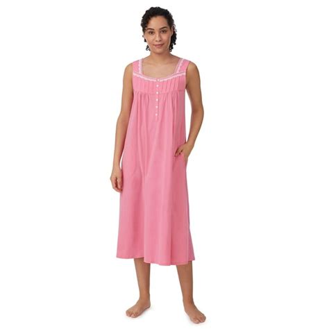 Aria Womens Sleeveless Long 100 Cotton Nightgown In 46 Sizes Xs To