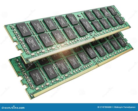 DDR Ram Computer Memory Modules Isolated on White Stock Illustration ...