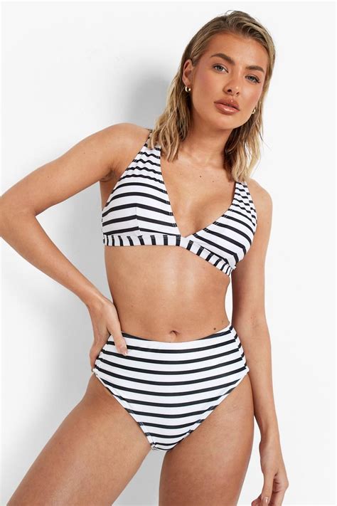 Nautical Fuller Bust Recycled Bikini Top Boohoo