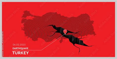 Turkey Earthquake concept on cracked map. vector illustration. Stock ...