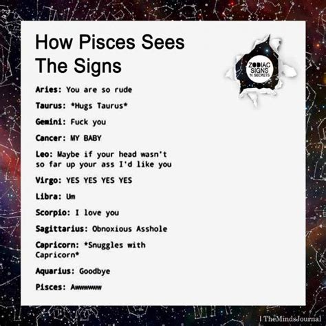 How Pisces Sees The Signs Pisces Quotes Zodiac Signs Pisces