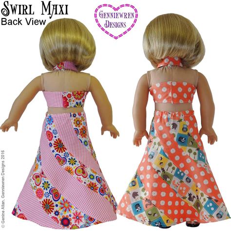 Genniewren Designs Swirl Maxi Doll Clothes Pattern 18 Inch American Girl Dolls