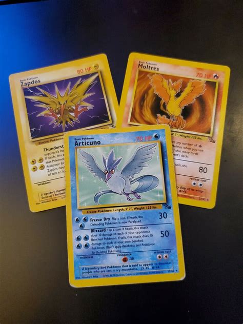 Mavin Zapdos LP Moltres LP Articuno HP Fossil Set Non Holographic