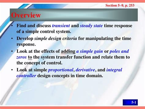 Ppt Chapter 5 Time Domain Analysis Of Control Systems Powerpoint