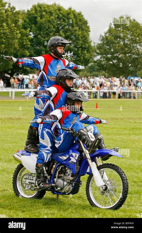 Motorcycle Display Team Stock Photo Alamy