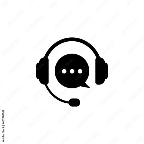 Support icon. Hotline support service with headphones vector icon Stock ...