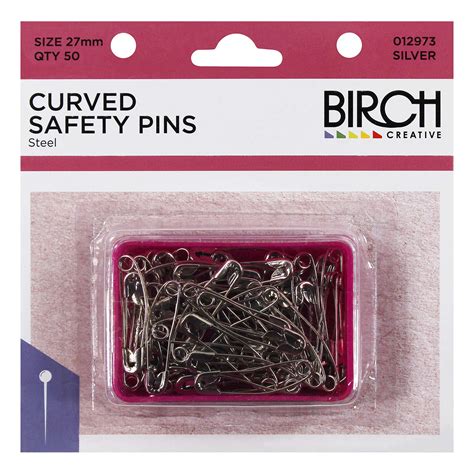 Pins Safety Steel Curved 27mm 012973 Birch Wholesale