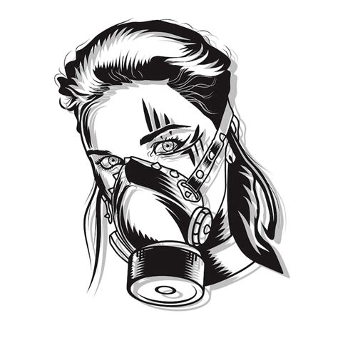 Girl Gas Mask Svg Digital File Girl Gas Mask For Printing O Inspire Uplift