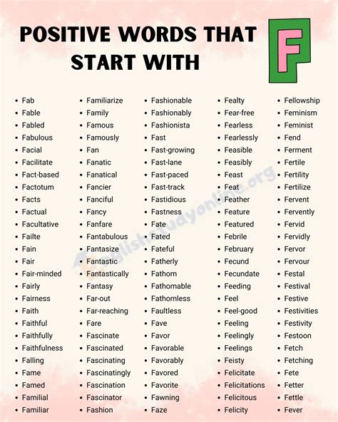 498 Positive Words That Start With F English Study Online