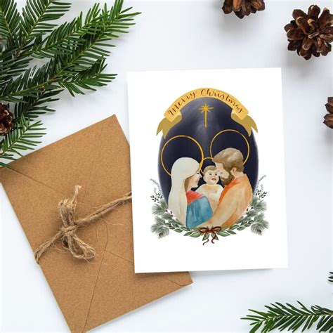 Printable Catholic Christmas Card Template Etsy