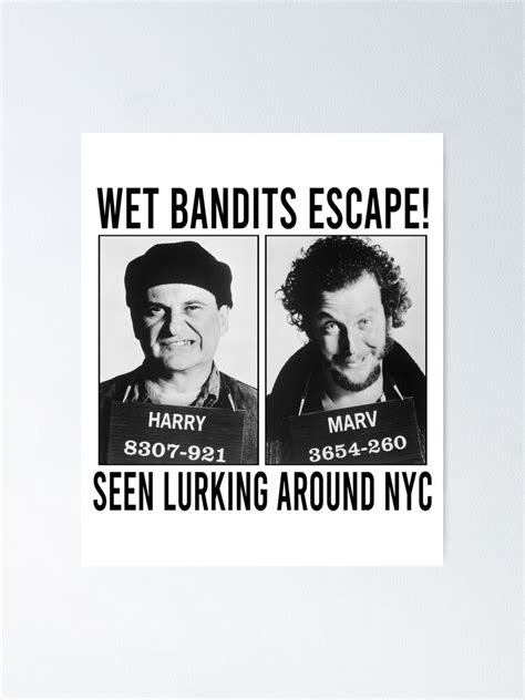 Wet Bandits Home Alone 2 Harry And Marv Poster For Sale By