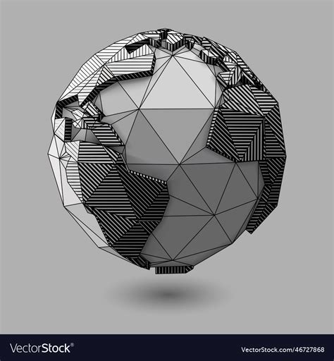 poly style  art earth globe royalty  vector