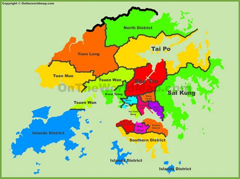 Administrative map of Hong Kong