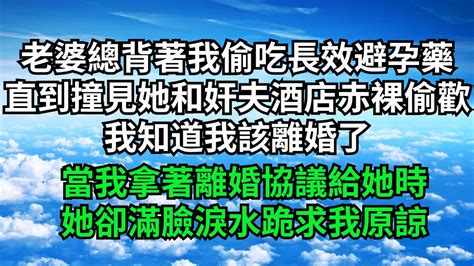 老婆總背著我偷吃長效避孕藥，直到撞見她和奸夫酒店赤裸偷歡，我知道我該離婚了，當我拿著離婚協議給她時，她卻滿臉淚水跪求我原諒【三味時光】落日