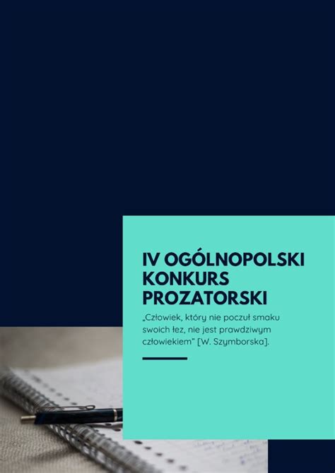 Wyniki Iv Og Lnopolskiego Konkursu Prozatorskiego Rozprawka Szko A