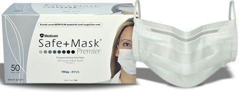 Medicom Safemask Premier Earloop Face Masks 50box White