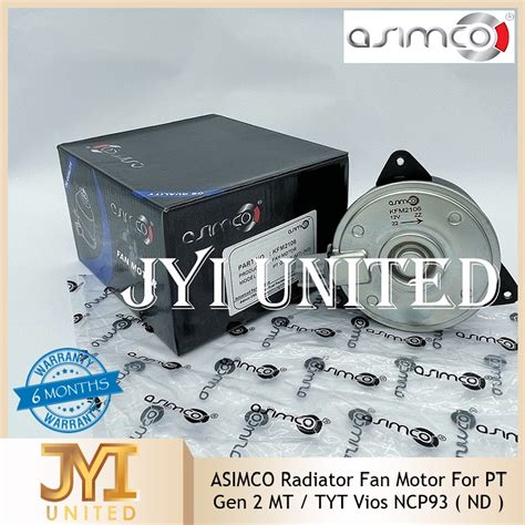 Asimco Radiator Fan Motor For Proton Gen Mt Tyt Vios Ncp Nd Type