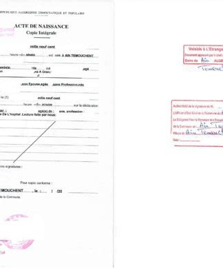 Extrait Des Registres Des Actes De Mariage Alg Rie Oran Mit Stempeln