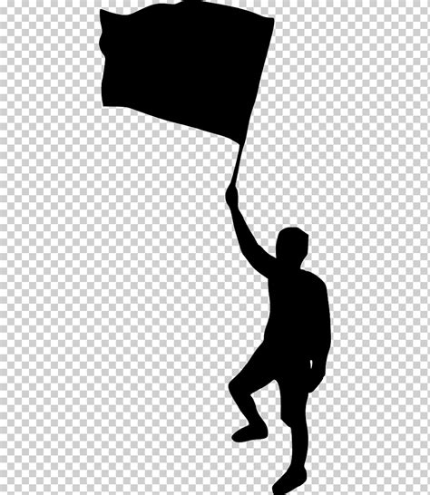 Persona Silueta Bandera Dibujo Blanco Y Negro De Pie Estilo