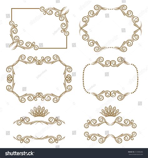 Vector Set Decorative Horizontal Elements Border Stock Vector (Royalty ...