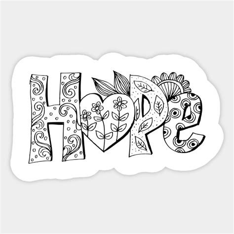 Clipart Of Colorful Sketched Hope Word Art Royalty Free Vector Clip