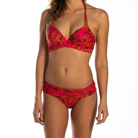 Beachlife Pink Lilies Bikini Hose Mit Umschlag Annadiva