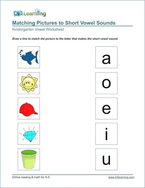 Worksheets On Vowels For Grade 1