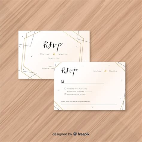 Free Vector | Wedding rsvp card