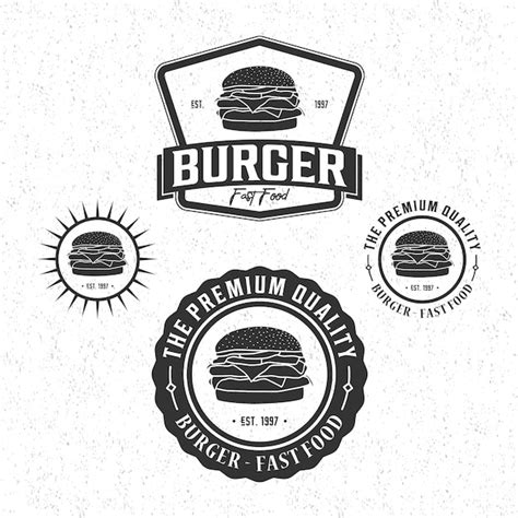 Logotipo do vintage de hambúrguer Vetor Premium