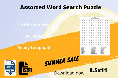 Easy Word Search Puzzle Interior For KDP Graphic By Sunday Design