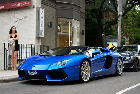 Beautiful Blue Lamborghini Aventador Roadster Gallery Lamborghini