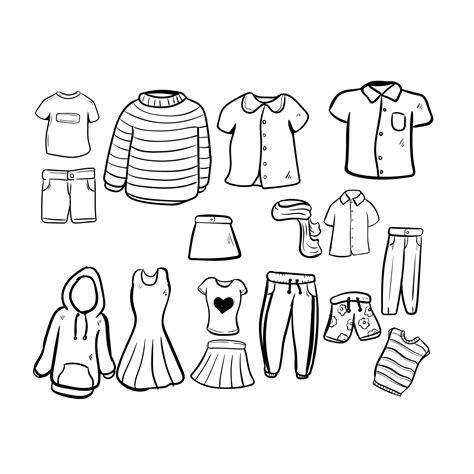 Dress Clothes Doodle Art 7215736 Vector Art At Vecteezy