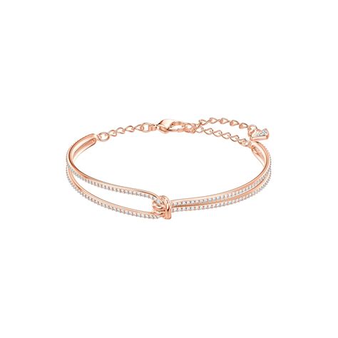 Swarovski Lifelong White Crystal Rose Gold Tone Plated Bangle 5390818