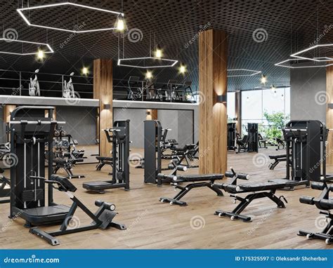 Modern Gym Interior With Sport And Fitness Equipment Fitness Center