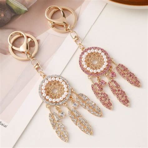 With Pearl Wind Chimes Dream Catcher Key Chain Bag Hanging EBay