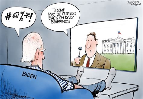 Political Cartoon U.S. Trump cuts on daily briefing Biden 2020 election ...