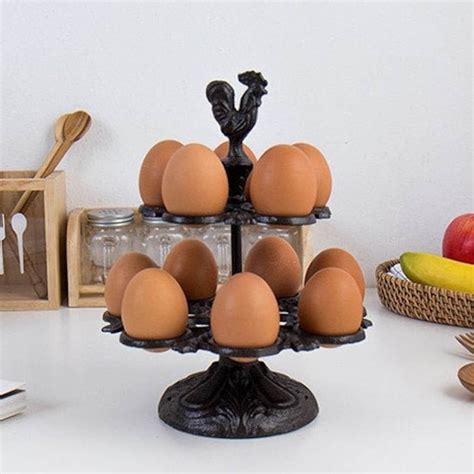 Cast Iron Chicken Egg Holder For Eggs Farmhouse Countertop Etsy