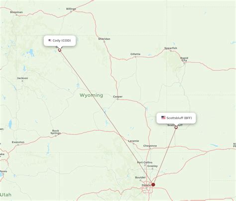 All Flight Routes From Cody To Scottsbluff Cod To Bff Flight Routes