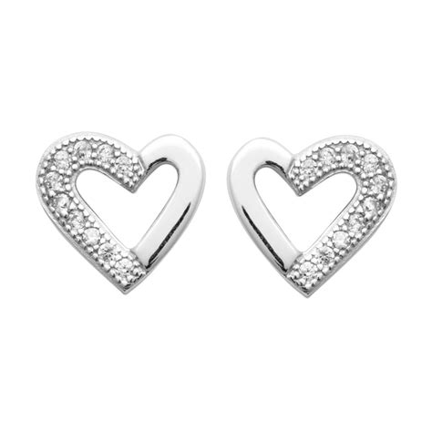 Boucles D Oreilles Puces Brillaxis Coeur Argent Maty