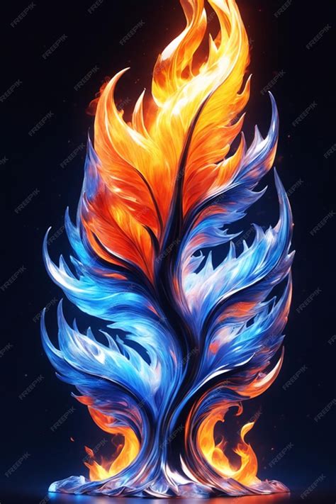 Premium AI Image | Various form of colorful flame fire art