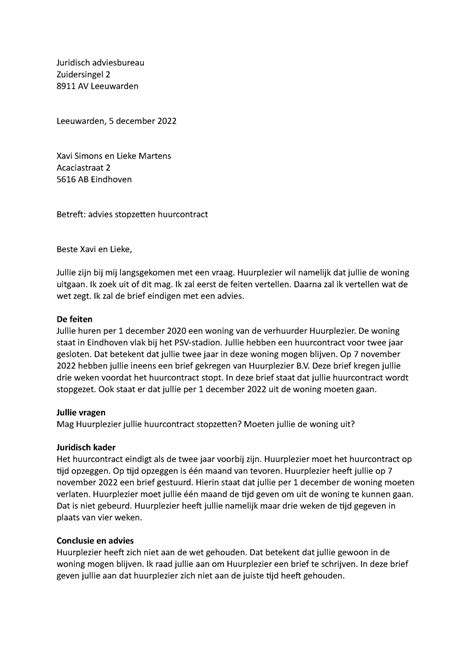 Adviesbrief B1 Juridisch Adviesbureau Zuidersingel 2 8911 AV