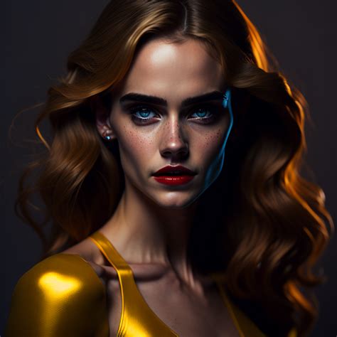 Krea Ai K Emma Watson Yellow Blonde Blue Eyes Red Li