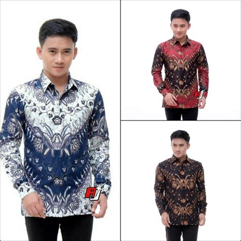 Jual Batik Pria Lengan Panjang BATIK NAKULA HRB026 Motif KERATONAN Kode