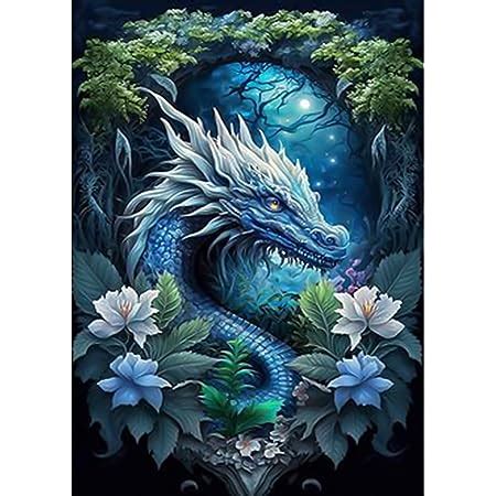 Qenspe D Diamond Painting Dragon Kits For Adults Rose Diamond Art