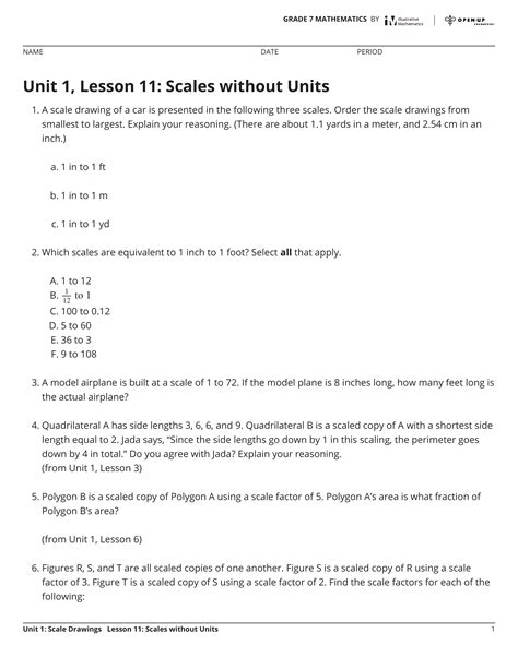 Illustrative Math Grade 7 Unit 1 Practice 11 Sara Faye Ovadya