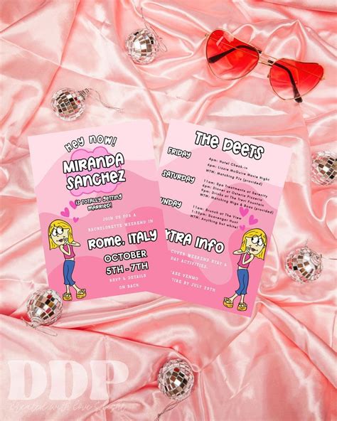 Lizzie Mcguire Bachelorette Party Invitation And Itinerary Lizzie In Lizzie Mcguire