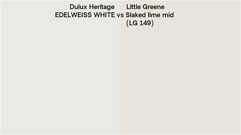 Dulux Heritage Edelweiss White Vs Little Greene Slaked Lime Mid Lg 149 Side By Side Comparison