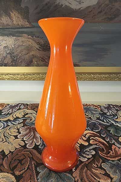 Vintage And Retro Orange Glass Vase